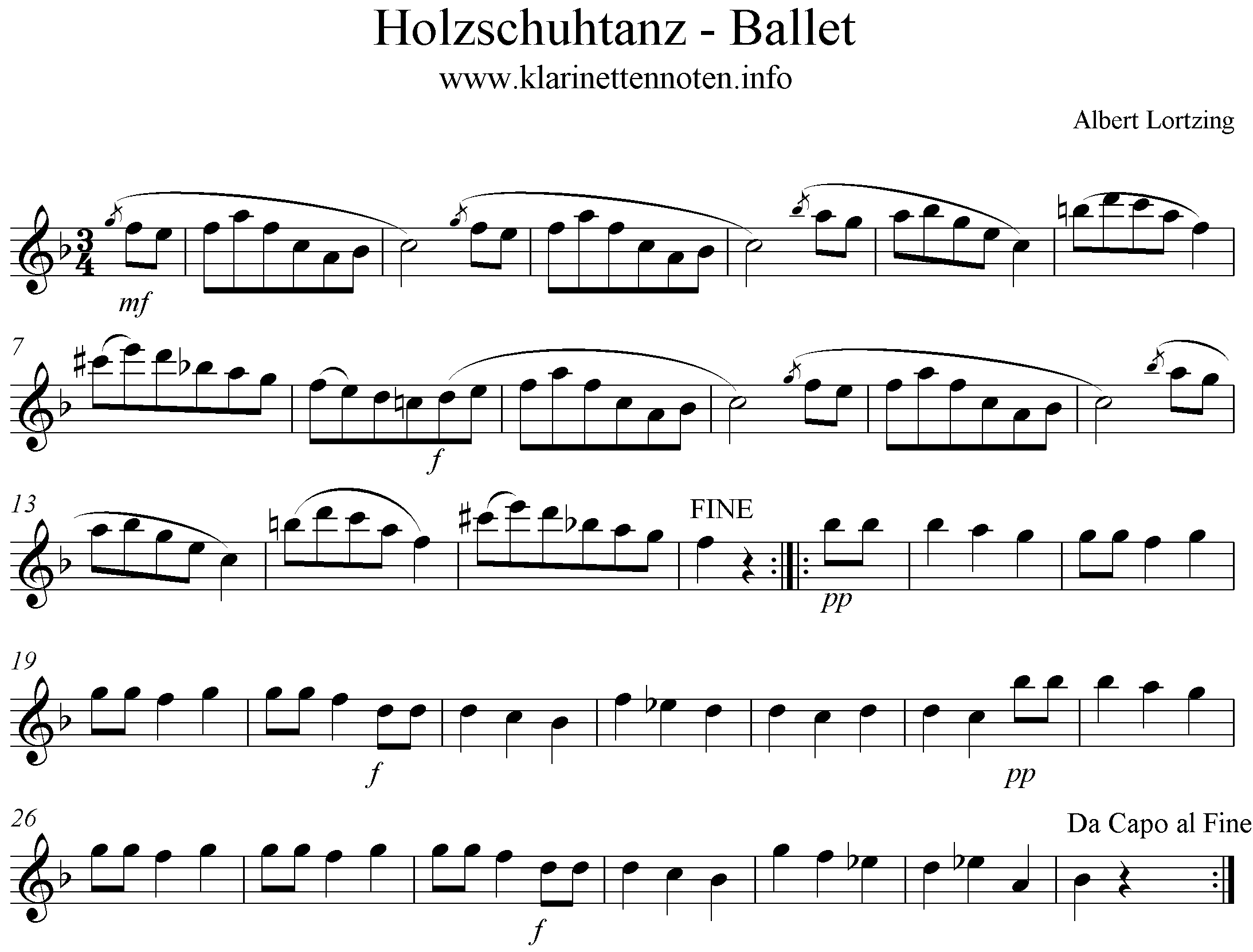 Clog Dance, Holzschuhtanz , F-Dur